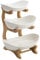 Offfay 3 Tier Fruit Bowl, Fruit Basket with Wooden Stand, Countertop Fruit Basket Serving Tray Rack for Dessert Appetizer Cake Candy Chip Dip