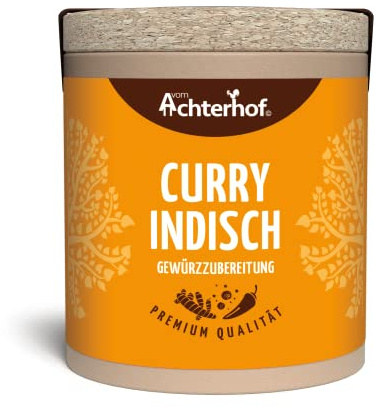 Curry Indisch Madras Gewürzzubereitung 50g | Madras Gewürz | Gewürzmischung für indische Köstlichkeiten | mit Rohrzucker verfeinert | vom Achterhof