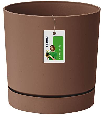 Top de Flores - 23.2 x Ø 24 cm - Maceta con Tubo de platillo Redonda P 8L, ladrillo rústico, DPOP240
