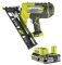 Confezione RYOBI 18V OnePlus R15GN18-0 chiodatrice ad aria inclinata - 1 batteria 2,5Ah - 1 caricatore rapido RC18120-12