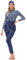 IBTOM CASTLE Muslimische Badeanzug Damen, Burkini Muslim, Ganzkörper Badeanzug Damen, Hijab Badeanzug Damen, Bescheidene Modest Muslim Swimwear Langarm Top+Hosen+Hijab 3 Stücke Set Blau + Blumen L