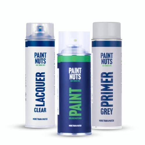 PaintNuts Car Spray Paint suitable for FORD Diamond White (Service UK) - Spray Paint (400ml), Lacquer (500ml) & Primer (500ml) Bundle