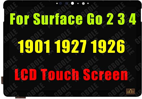 GBOLE Screen Replacement for Microsoft Surface Go 2 3 4 1901 1927 1926 LCD Display Touch Screen Glass Digitizer Assembly 1920x1280 FHD