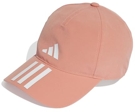 adidas Unisex 3-Stripes AEROREADY Running Training Baseball Cap, Wonder Clay/White/White, M