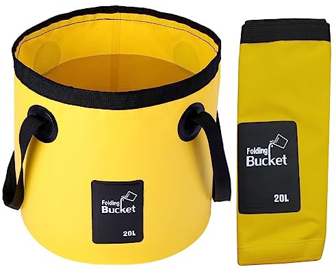 OUYIWEIMAOYI Secchio Pieghevole, 12L Secchio Pieghevole Portatile Contenitore di stoccaggio da Campeggio lavandino, per Viaggiare, Pesca,Canottaggio,Giardinaggio,Lavaggio Auto (20L, Yellow)