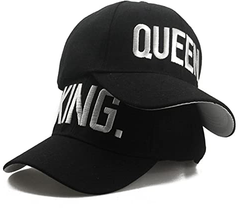 Micaxili Baseballmützen für Damen Baseball Caps für Herren Snapback Partner Caps für Sie Und Ihn King Und Queen Caps Set(Black-King+Queen)