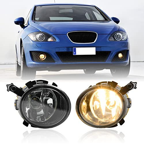 njssjd Nebelscheinwerfer-Baugruppen mit 55 W HB4 9006 Halogenlampen, kompatibel mit Seat Leon II Ibiza IV, 2009–2015 Seat Altea XL Nebelscheinwerfer Montage