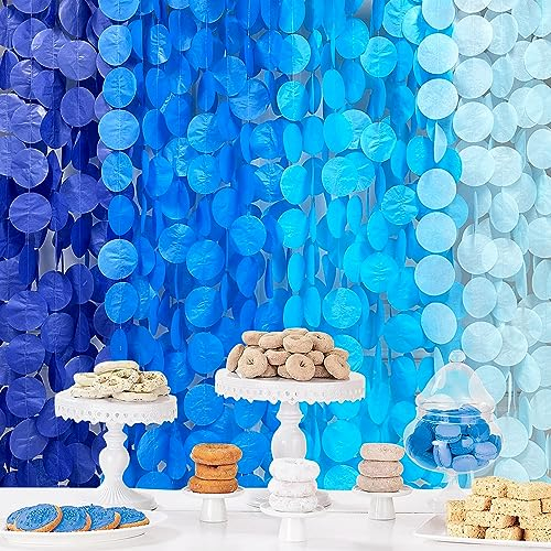 Seidenpapier-Luftschlangen, marineblau, große Kreise, Punkte, hängende Girlande, Hintergrund, gepunktet, Wimpelkette für Abschlussfeier, nautische Ahoi, Anker, Geburtstag, Hochzeit, Brautparty,