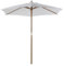 Outsunny 2.5m Wood Garden Parasol Sun Shade Patio Outdoor Wooden Umbrella Canopy White