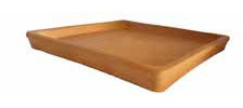 Sottovasi quadrati in terracotta (2 pezzi) per Vasi in terracotta Made in Italy – piattini cotto, lato 21 x 21 cm, altezza 3 cm