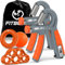 FitBeast Handtrainer Trainingsset (5-teilig), 2 Unterarmgriff Einstellbare Widerstand Handgreifer, Fingerdehner, Griffball & Stressabbau-Griffball für Athleten (Orange)
