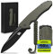 Wolfgangs CORVUS Zweihandmesser Klappmesser aus feinstem D2 Stahl - Legales Taschenmesser Klappmesser - Rebustes Outdoor Messer Survival - Klappmesser Outdoor inkl. Kydex Holster