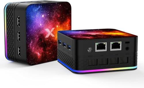 Mini PC 8GB DDR5 256GB M.2 SSD, Alder Lake-Ν95 (up to 3.4GHz) 4 Cores 4 Threads, Mini Computer Micro PC Support 4K Triple Displays, Mini Desktop PC-WiFi 6 Bluetooth 4.2 Support RGB Light,Office/Home