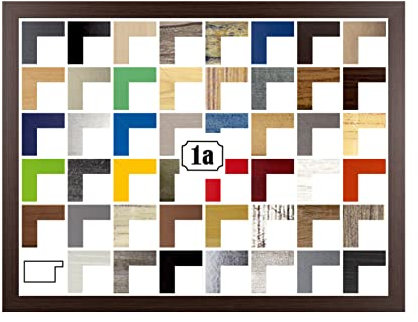 Multicolore Bilderrahmen Posterrahmen Puzzlerahmen 48x64 cm Eiche Dunkel Wenge Mooreiche Dekor 64x48 cm mit weisser Rückwand und klarem Acrylglas