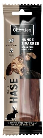 Chewies Hundezigarre Hase - Protein Kaustangen für Ihren Hund getreidefrei & zuckerfreie Hunde-Leckerli auch für Welpen & Senior Hunde geeignet, 10er Pack (je 75g)