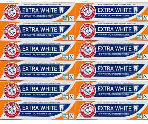 Arm & Hammer Extra White Toothpaste with Baking Soda, 125g, Pack of 12