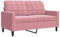 vidaXL Sofa 2-Sitzer, Polstersofa Doppelsofa für Wohnzimmer, Couch Loungesofa Metallgestell, Zweisitzer Samtsofa Sitzmöbel, Modern, Rosa 120cm Samt