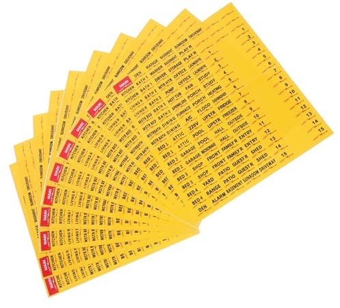 Gogogmee Autocollant 10 Feuilles Détiquettes Organisées Faciles À Appliquer Identificateur De Panneau Électrique Autocollants Amovibles Pour Boîtier De Disjoncteur