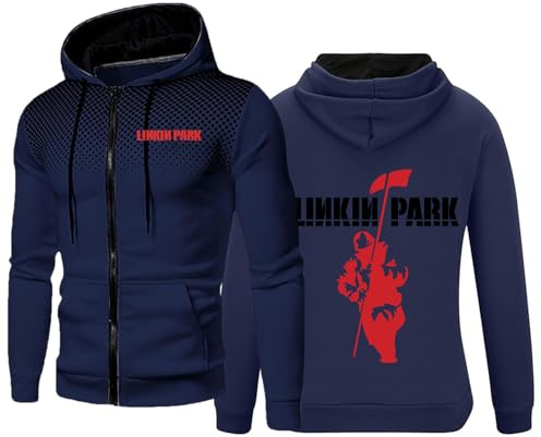 MYYLY Sweats à Capuche pour Hommes 2024 pour Linkin Park Sweat à Capuche à Manches Longues Pull à Capuche décontracté avec Cordon de Serrage Haut pour Linkin Park Veste zippée Sweat,F-L