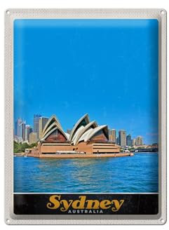 FEMER Targa in metallo da viaggio 30 x 40 cm Sydney Australia Opera Casa Vacanze