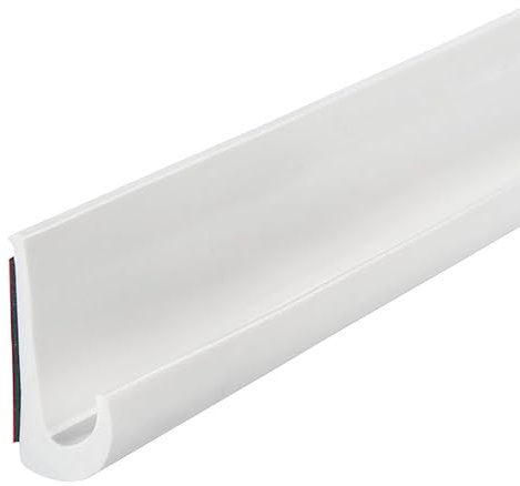 Inscrip Grondaia a forma di J, altezza 50 mm, autoadesiva, J Shape RV, striscia antigoccia in PVC, strisce di deviazione della pioggia per camion, camper, barche, furgoni, porte (bianco, 300 CM-H50)