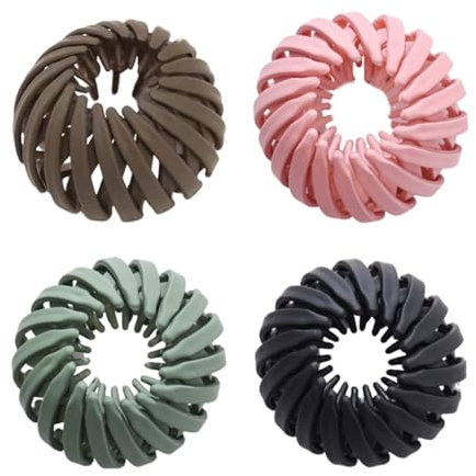 4 Stück Vogelnest Haarspangen,Große Rutschfeste Haarclips,Vintage Lazy Vogelnests Haarschmuck,Haar Accessoires Frauen,Kolibri Dutt Spange,Haar Schmuck,Einfarbig Hair Clips für Damen und Mädchen