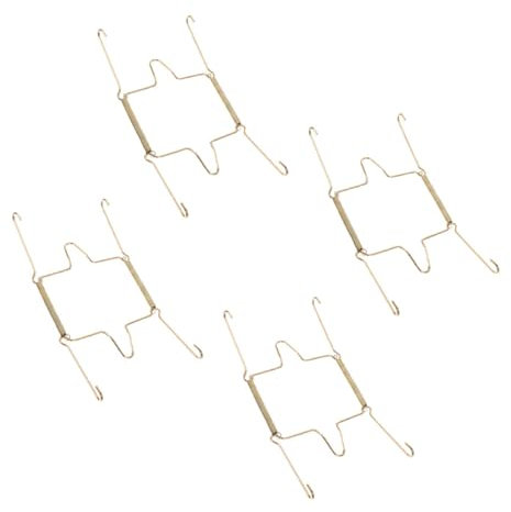 Garneck 4pcs U-shaped Spring Hooks Invisible Plate Hangers for Wall Decorative Plate Holder