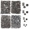 SUPERFINDINGS 400 Sets 4 Sizes 3/4/5/6mm Iron Rivets Double Cap Rivets Gunmetal Semi-Tublar Collision Rivets Tubular Metal Rapid Rivet Studs for Leather Craft Clothes Shoes Purse