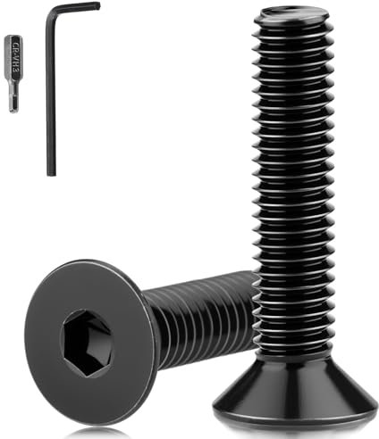 Mbsomnus 30 Pièces Vis Inox M5x45 mm Tête Fraisée Noir Visserie Filetage Complet inoxydable A2 V2A Norme DIN 7991/ISO 10642 Six Pans Creux Boulons Tête Plate pour Réparation Mécanique Meubles