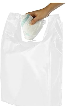 White Adult Nappy Bags – Pack of 2000 | 25% Thicker, Strong & Leak-Resistant | Odour-Locking Disposal Sacks with Easy-Tie Handles | Ideal for Nappy Bins (8x13x18)