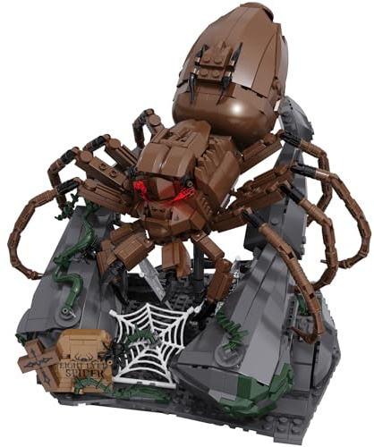 Brihappen Spinnen Tierspielzeug Bausteine Set, Halloween Schrecken Spinnen Klemmbausteine Modell mit Sockel, Kreative Geschenke für Erwachsene und Teenager ab 14 Jahren