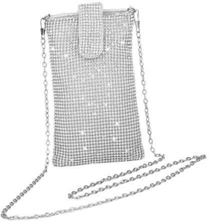 VERDANVERSE Handytasche Mit Kette Glänzendes Strass-design Platz Für Geldbörse Schlüssel Karten Und Handy Kleine Umhängetasche Für Damen Geeignet Für Partys Shopping Und Alltag