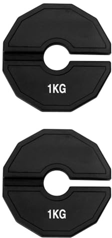 Koolenry Dumbbell Fractional Weight Plate 2PCS 1KG Gym Micro Plates Rubber Add-on Fractional Weight Plates Change Black