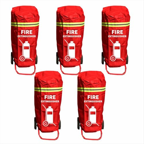 Housse d'extincteur pour chariot – Manchon de protection robuste à roulettes – Accessoire durable résistant aux éraflures et aux rayures (pour 50 kg 5 pièces)