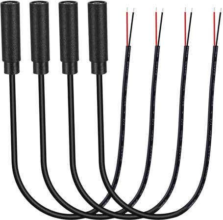 PATIKIL 0.8FT 2.5mm 1/9 Female Jack to Bare Wire Open End, 4PCS TRS 2 Pole Mono Plug Audio Cable for Speaker Headphone Headset Earphone Electric Guitar Bass Keyboard Amplifier, 2 Colors