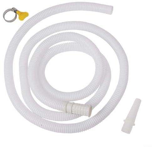 Manguera de drenaje de aire acondicionado TPE, tubo flexible de drenaje de CA, tubo de salida de agua duradero para lavadoras y deshumidificadores, fácil de instalar, resistente a fugas, color blanco