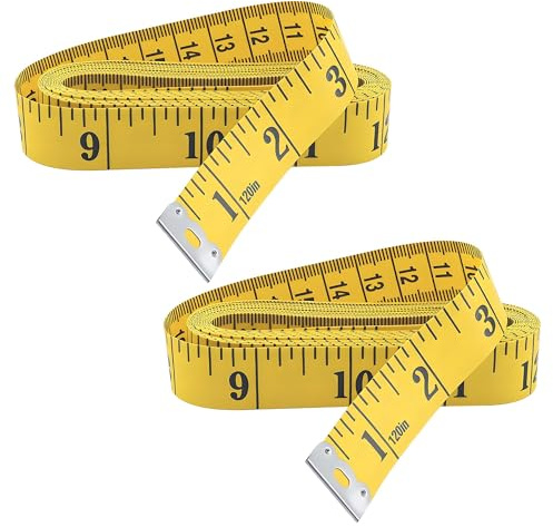 2Pcs Soft Measuring Tape, 120 Inch 300cm | Flexible dual scale tape measure with inch and centimetre marks for body, sewing, tailoring and crafts.