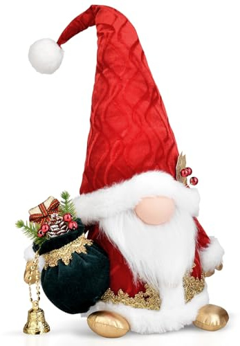 EKARSEN Premium Wichtel süße Tomte Weihnachtsdeko, Große Skandinavische Gnom Figur für Weihnachten Neujahr Traditionelle Feste