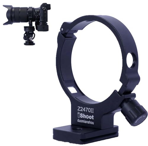 iShoot Lens Collar Support Tripod Mount Ring Compatible with Nikon Nikkor Z 24-70mm F2.8 S II, Holder Bracket Bottom is Arca-Swiss Fit Quick Release Plate for Arca Tripod Head Clamp Camera Stabilizer