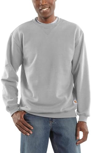 Carhartt Felpa Girocollo, Vestibilità Ampia, Media Pesantezza, Uomo, Grigio (Heather), XXL