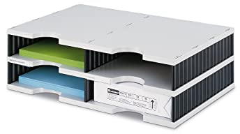 styrodoc Duo mit 4 Fächern/268020298 BxTxH 485x331x153mm grau/schwarz