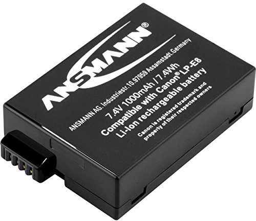 ANSMANN Li-Ion Akku A-Can LP E8 7 4V / Typ 1000mAh / Leistungsstarke Akkubatterie für Foto Digitalkameras - der perfekte Ersatzakku für Canon Digicam uvm.