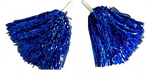 1 Paar Cheerleader Pom Poms Tanzwedel Puschel Tanzpuschel Wedel Pompoms in BLAU NEU