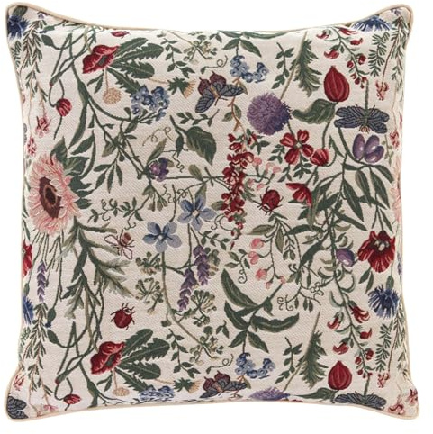 Signare Tapisserie Kissenbezug 45x45, Kissen 45x45 Kutdoor Kissen, Sofakissen, Deko Kissen, Zierkissen mit William Morris Designs (Morgengarten) (CCOV-MGD)