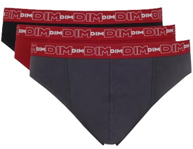 DIM Slip Homme Lot de 3 | Coton Stretch Confort | Maintien Optimal | sans Étiquette