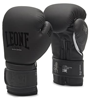 LEONE 1947, Black Edition Boxhandschuhe, Unisex-Erwachsene, Schwarz, 16 oz, GN059