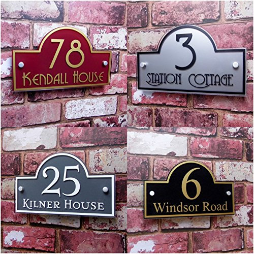 MODERN HOUSE ADDRESS PLAQUE GLASS EFFECT NAME PLATE DOOR NUMBER PLATE PERSONALISED