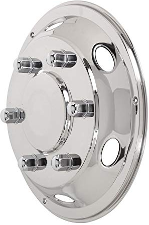 Hansen Styling Parts LKW-Radzierblende Radkappe 17,5 Edelstahl gewölbt mit aufgesetzten Radmutterkappen in Silber