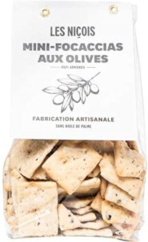 Les Niçois Mini-focaccias aux olives de Papi Armando - Le sachet de 200g