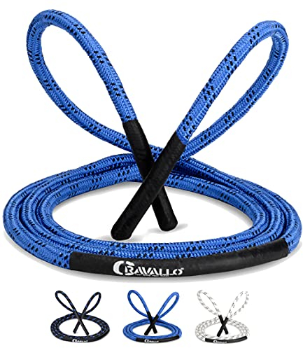 Cravallo® Springseil I 3 Meter Fatburner Speed Jumping Rope I Erwachsenen Profi Skipping Seil I Ideal zum Boxen, Ausdauer Sport, MMA, HIIT in Schwarz, Blau und Weiß (3.00 m, Blau)